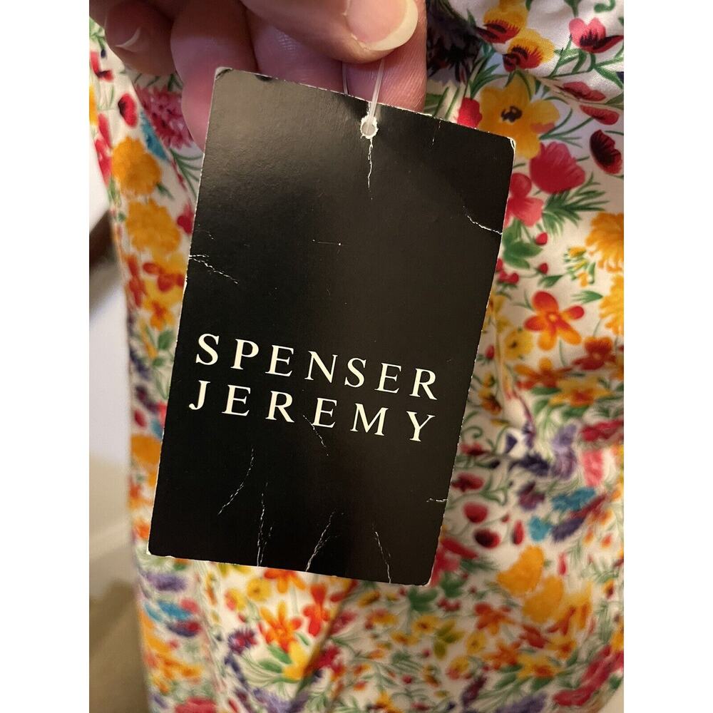 Size 16 Spenser Jeremy New Floral Cotton Dress Rickrack Trim Retro Style - Picture 7 of 9